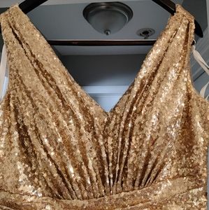 Revelry Bridesmaid Bijou Gold Sequin